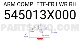 Hyundai / KIA 545013X000 ARM COMPLETE-FR LWR RH
