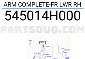Hyundai / KIA 545014H000 ARM COMPLETE-FR LWR RH