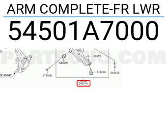 Hyundai / KIA 54501A7000 ARM COMPLETE-FR LWR