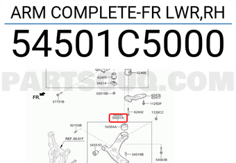 Hyundai / KIA 54501C5000 ARM COMPLETE-FR LWR,RH