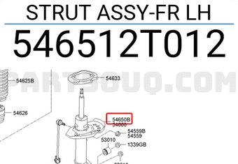 Hyundai / KIA 546512T012 STRUT ASSY-FR LH