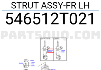 Hyundai / KIA 546512T021 STRUT ASSY-FR LH