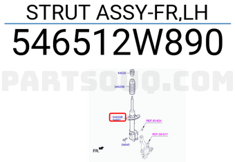 Hyundai / KIA 546512W890 STRUT ASSY-FR,LH