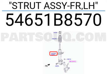 Hyundai / KIA 54651B8570 STRUT ASSY-FR,LH