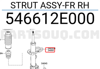 Hyundai / KIA 546612E000 STRUT ASSY-FR RH