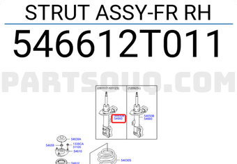 Hyundai / KIA 546612T011 STRUT ASSY-FR RH