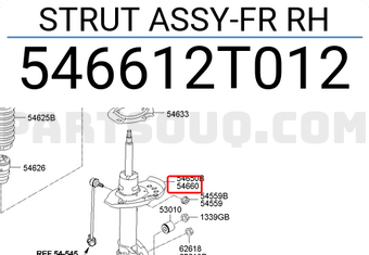 Hyundai / KIA 546612T012 STRUT ASSY-FR RH