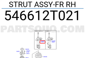 Hyundai / KIA 546612T021 STRUT ASSY-FR RH