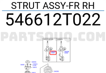 Hyundai / KIA 546612T022 STRUT ASSY-FR RH