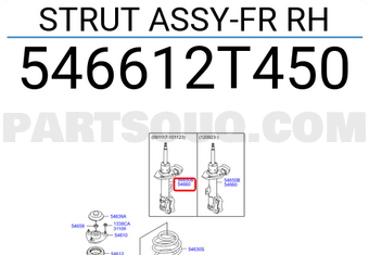 Hyundai / KIA 546612T450 STRUT ASSY-FR RH