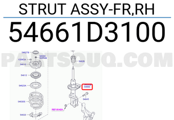 Hyundai / KIA 54661D3100 STRUT ASSY-FR,RH