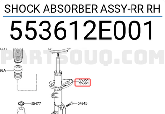 Hyundai / KIA 553612E001 SHOCK ABSORBER ASSY-RR RH