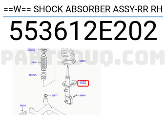 Hyundai / KIA 553612E202 ==W== SHOCK ABSORBER ASSY-RR RH