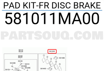 Hyundai / KIA 581011MA00 PAD KIT-FR DISC BRAKE