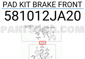Hyundai / KIA 581012JA20 PAD KIT BRAKE FRONT