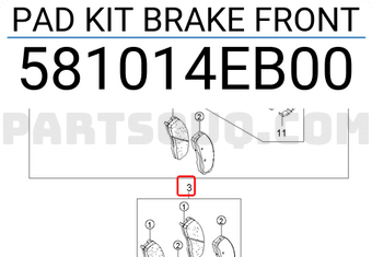 Hyundai / KIA 581014EB00 PAD KIT BRAKE FRONT