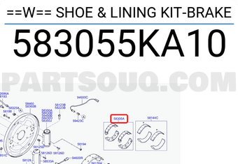Hyundai / KIA 583055KA10 ==W== SHOE & LINING KIT-BRAKE
