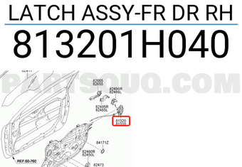 Hyundai / KIA 813201H040 LATCH ASSY-FR DR RH