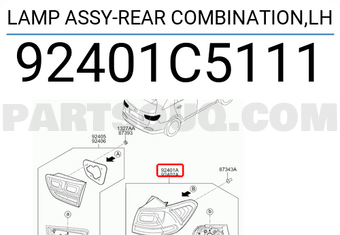 Hyundai / KIA 92401C5111 LAMP ASSY-REAR COMBINATION,LH