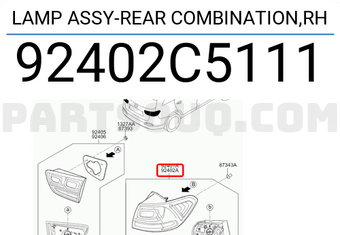 Hyundai / KIA 92402C5111 LAMP ASSY-REAR COMBINATION,RH