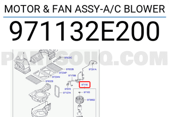 Hyundai / KIA 971132E200 MOTOR & FAN ASSY-A/C BLOWER