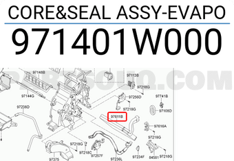 Hyundai / KIA 971401W000 CORE&SEAL ASSY-EVAPO