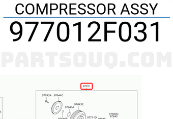 Hyundai / KIA 977012F031 COMPRESSOR ASSY
