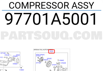Hyundai / KIA 97701A5001 COMPRESSOR ASSY
