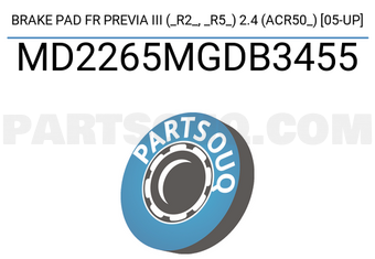 IBK Automotive MD2265MGDB3455 BRAKE PAD FR PREVIA III (_R2_, _R5_) 2.4 (ACR50_) [05-UP]