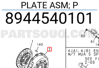 Isuzu 8944540101 PLATE ASM; P