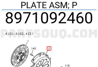 Isuzu 8971092460 PLATE ASM; P