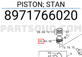 Isuzu 8971766020 PISTON; STAN
