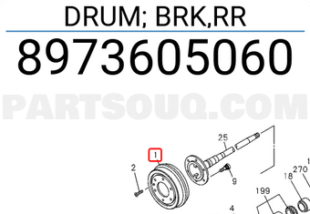 Isuzu 8973605060 DRUM; BRK,RR
