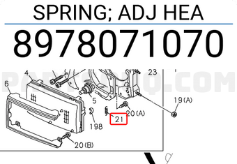 Isuzu 8978071070 SPRING; ADJ HEA
