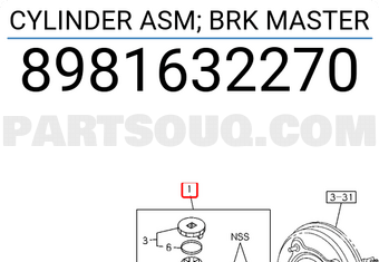 Isuzu 8981632270 Cylinder Asm; Brk Master