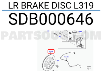 Land Rover SDB000646 LR BRAKE DISC L319