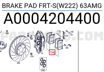 MERCEDES A0004204400 BRAKE PAD FRT-S(W222) 63AMG