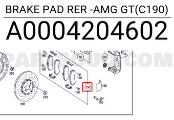 MERCEDES A0004204602 BRAKE PAD RER -AMG GT(C190)