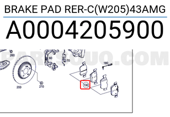 MERCEDES A0004205900 BRAKE PAD RER-C(W205)43AMG