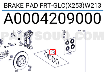 MERCEDES A0004209000 BRAKE PAD FRT-GLC(X253)W213