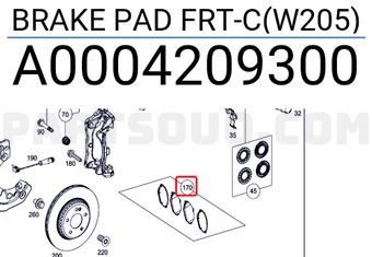 MERCEDES A0004209300 BRAKE PAD FRT-C(W205)