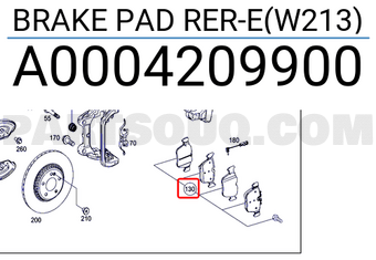 MERCEDES A0004209900 BRAKE PAD RER-E(W213)