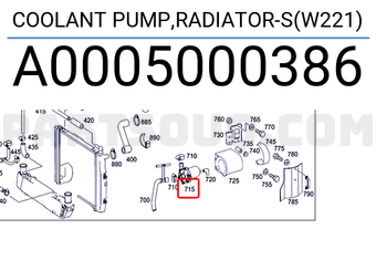 MERCEDES A0005000386 COOLANT PUMP,RADIATOR-S(W221)