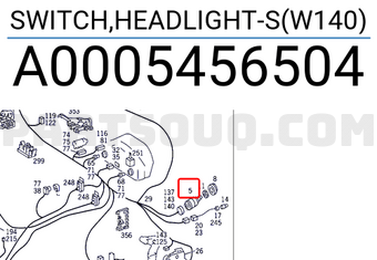 MERCEDES A0005456504 SWITCH,HEADLIGHT-S(W140)
