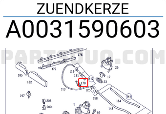 MERCEDES A0031590603 SPARK PLUG (BOSCH-H7DCO)