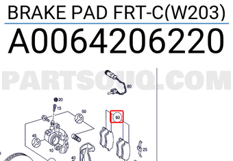MERCEDES A0064206220 BRAKE PAD FRT-C(W203)