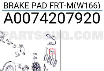 MERCEDES A0074207920 BRAKE PAD FRT-M(W166)