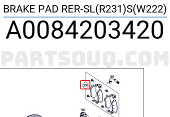 MERCEDES A0084203420 BRAKE PAD RER-SL(R231)S(W222)