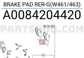 MERCEDES A0084204420 BRAKE PAD RER-G(W461/463)