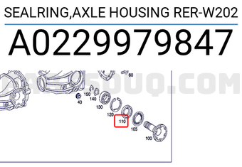 MERCEDES A0229979847 SEALRING,AXLE HOUSING RER-W202